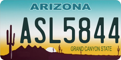AZ license plate ASL5844