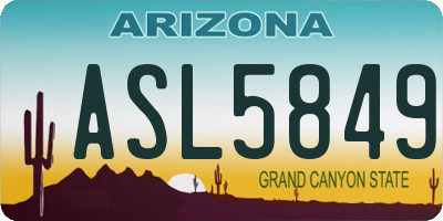 AZ license plate ASL5849