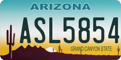 AZ license plate ASL5854
