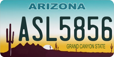 AZ license plate ASL5856