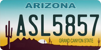 AZ license plate ASL5857