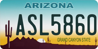 AZ license plate ASL5860