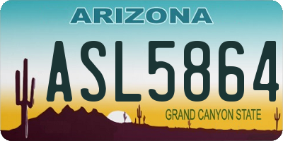AZ license plate ASL5864