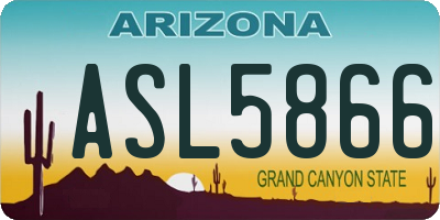 AZ license plate ASL5866