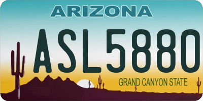 AZ license plate ASL5880