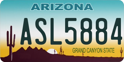 AZ license plate ASL5884