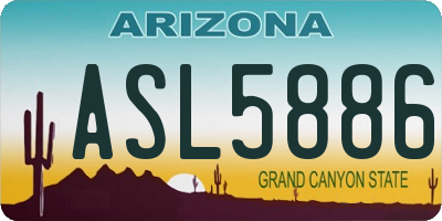 AZ license plate ASL5886