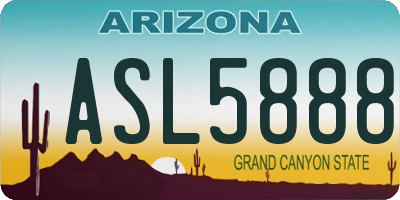 AZ license plate ASL5888