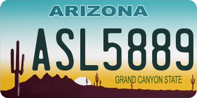 AZ license plate ASL5889