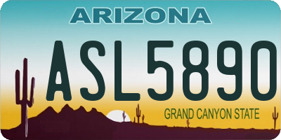 AZ license plate ASL5890