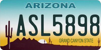 AZ license plate ASL5898