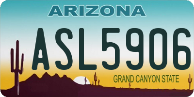 AZ license plate ASL5906