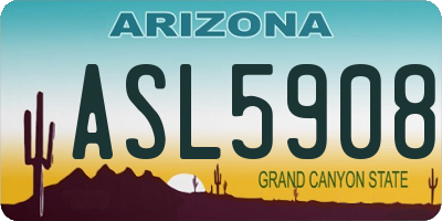 AZ license plate ASL5908