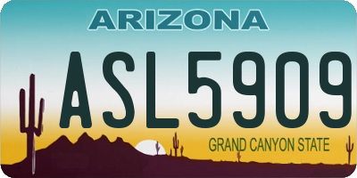 AZ license plate ASL5909