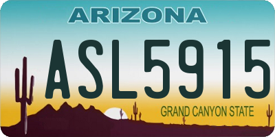 AZ license plate ASL5915