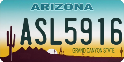 AZ license plate ASL5916