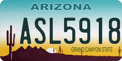 AZ license plate ASL5918