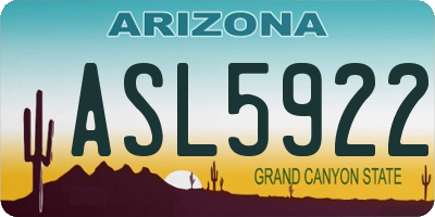 AZ license plate ASL5922