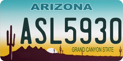 AZ license plate ASL5930