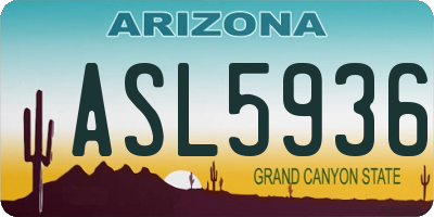 AZ license plate ASL5936