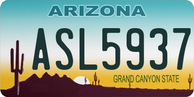 AZ license plate ASL5937