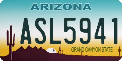 AZ license plate ASL5941