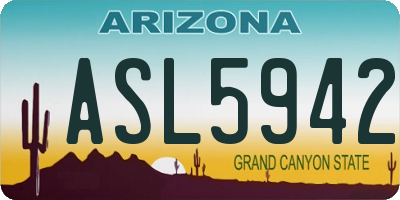 AZ license plate ASL5942