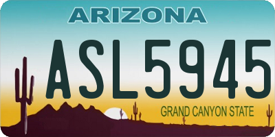 AZ license plate ASL5945