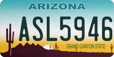 AZ license plate ASL5946