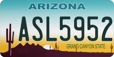 AZ license plate ASL5952