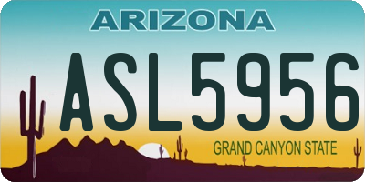 AZ license plate ASL5956