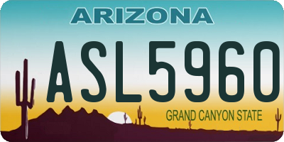 AZ license plate ASL5960