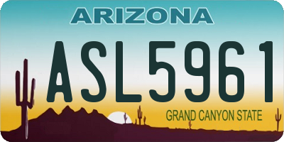 AZ license plate ASL5961