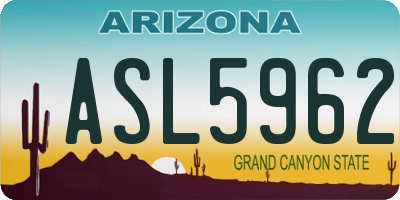 AZ license plate ASL5962