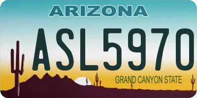 AZ license plate ASL5970