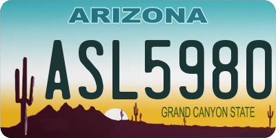 AZ license plate ASL5980