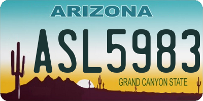 AZ license plate ASL5983