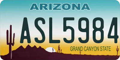 AZ license plate ASL5984