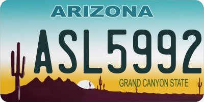 AZ license plate ASL5992