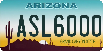 AZ license plate ASL6000