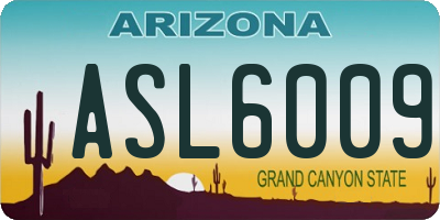 AZ license plate ASL6009