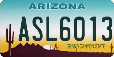 AZ license plate ASL6013