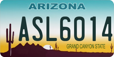 AZ license plate ASL6014