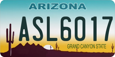 AZ license plate ASL6017