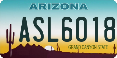 AZ license plate ASL6018