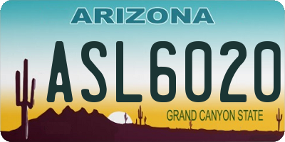 AZ license plate ASL6020