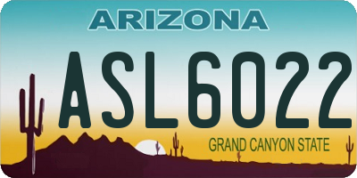 AZ license plate ASL6022