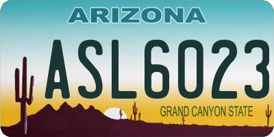 AZ license plate ASL6023