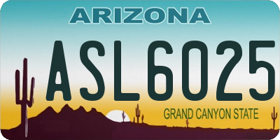 AZ license plate ASL6025