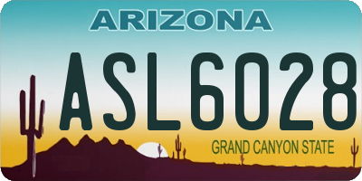 AZ license plate ASL6028